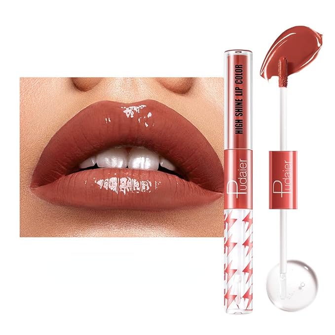 Generic Y-HaLi Double Headed Lip Gloss Moisturizing Lip Oil - Does Not Fade, Honey Lip Gloss and Red Lips - Long-lasting Formula (#01)