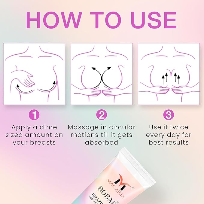 Crema Bobae para senos caídos | Crema de realce de senos y busto, gel de aumento natural con masaje de crecimiento rápido para mujeres, crema de aumento rápido