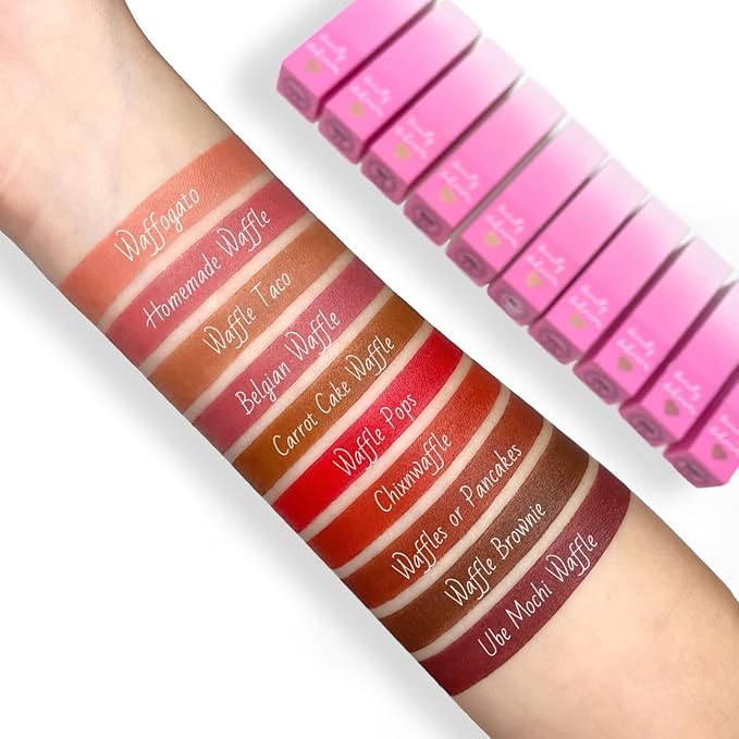 Beauty Bakerie Makeup Matte Lipstick, Long Lasting 24hr Wear Lip Stick for Women, Smooth Matte Finish, Highly Pigmented, Moisturizing, Smudge-Proof Matt Lipsticks, 3.5g, Waffle Taco