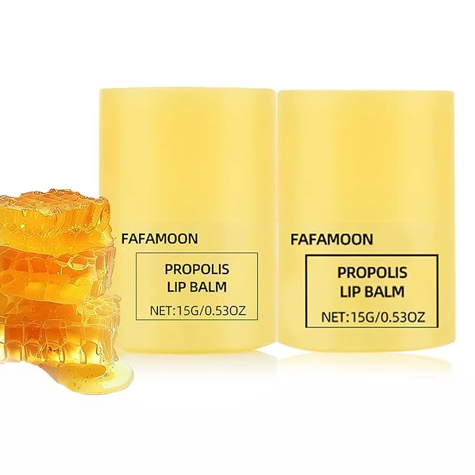 Dulele Honey Lip Butter, Moisturizing Propolis Lip Balm, Overnight Lip Mask Treatment Balm, Hygienic Twist Dispenser, Hydrating Sleeping Lip Mask for Chapped Dry Lips Care - Gentle Exfoliation(2pcs)