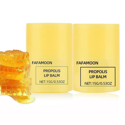 Dulele Honey Lip Butter, Moisturizing Propolis Lip Balm, Overnight Lip Mask Treatment Balm, Hygienic Twist Dispenser, Hydrating Sleeping Lip Mask for Chapped Dry Lips Care - Gentle Exfoliation(2pcs)