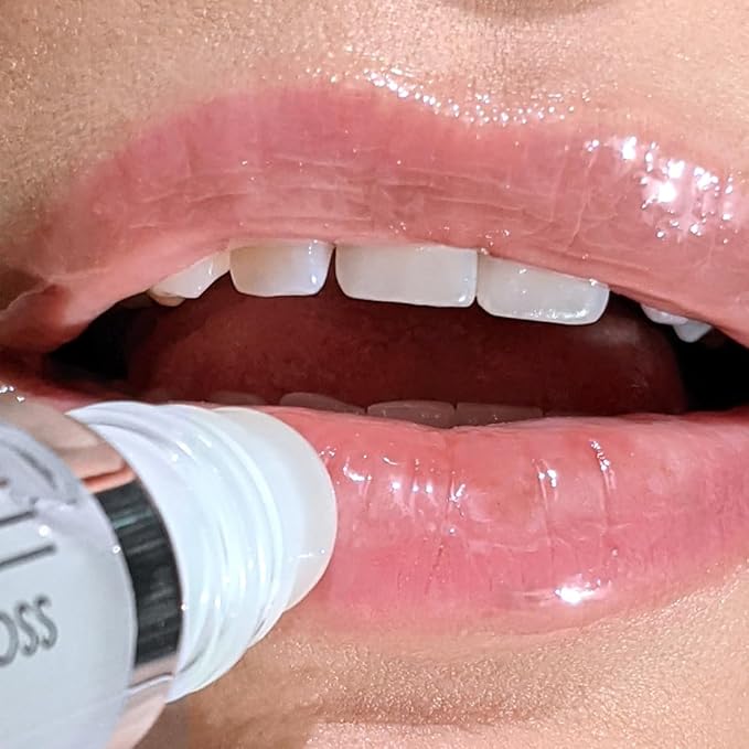 MODE Lip Glaze Flavored Lip Gloss PEPPERMINT Delicious Natural Peppermint Oil, Roll On Nourishing Wet Shine, Hydrating Moisturizing Skincare Fruit Oils, Made in NY USA