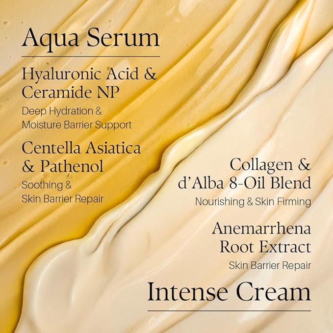 d'alba Piedmont White Truffle Double Moisture Cream, 2-in-1 Face Moisturizer, Vegan Skincare, Vegan Collegen, Skin Firming and Tightening, Dual Formula in ONE tube, Korean Skin Care (2.02 oz)