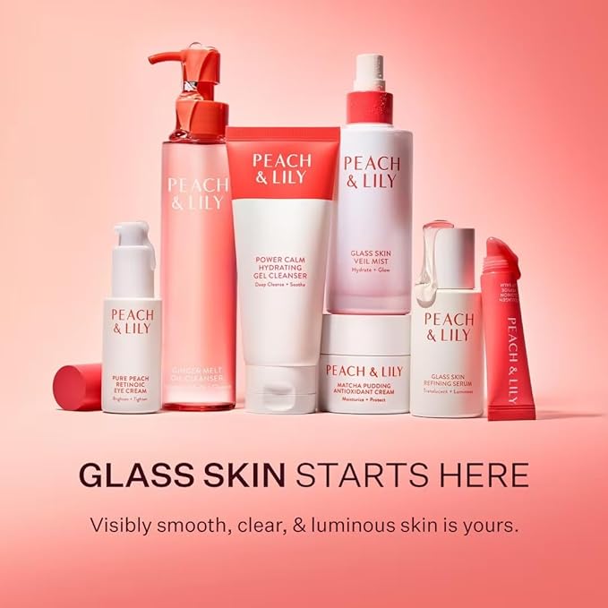 Peach & Lily - Glass Skin Veil Mist (3.38 ounces) - Hydrate & Glow - Facial Mist - Weightless - Cucumber Water, Lotus, Peach, Reishi Mushroom - Self Care - Vegan & Cruelty Free - Korean Beauty