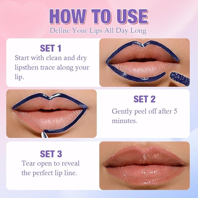 Matte Lip Stain Peel Off Lip liner Tattoo, Nude Pink Liquid Lips Gloss Peel Off Masque, for Women Long Lasting Waterproof Lipstick Lip Tint Stain, Transfer-proof for All Skin Types 02#