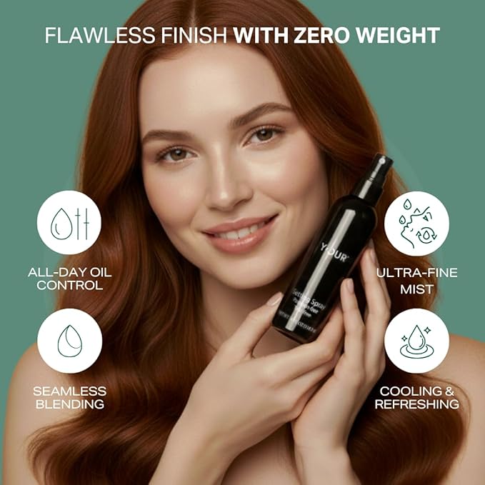 Y'OUR Silk Setting Spray: 16HR+ Makeup Lock | Smudge, Transfer & Water Proof | 2-in-1 Calming Mist with Vitamin E to Hydrate & Protect | Ultra Fine Mist | Alcohol-Free, Paraben-Free