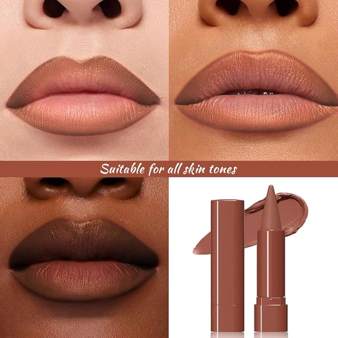 Sienna Gradient Matte Lip Liner Pencil Crayon for Women - Waterproof Smudge-Proof Kissproof Long-Wear Lip Pencil, Flawless Contour Ombre Effect Lip Crayon, Creamy Pigmented Lip Liner 04#