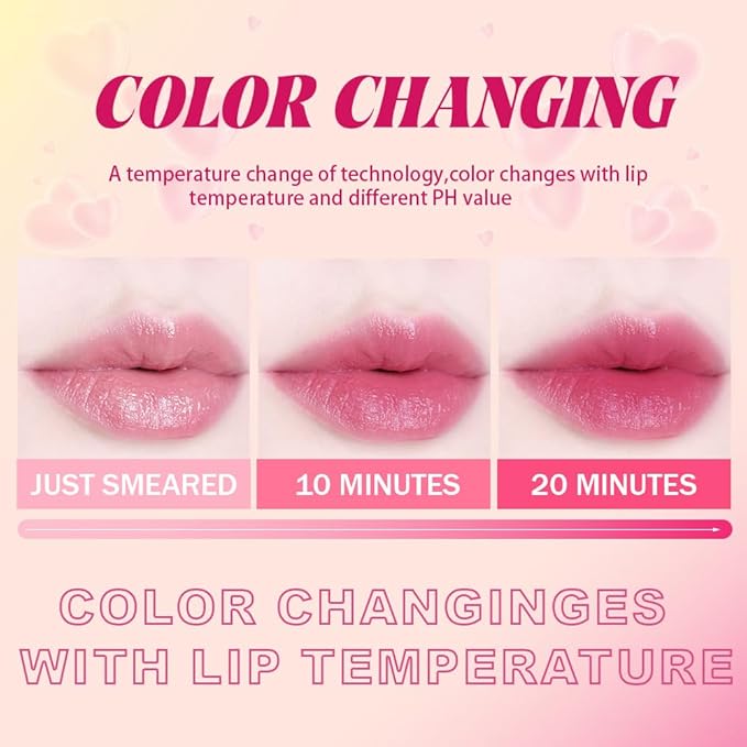 BINGBRUSH Color Changing Lipstick Set, PH Lip Balm Mood Lipstick, Natural Color-Changing Tint with Deep Moisture, Long Lasting Personalized Lip Gloss for Daily Wear or Gifts (02# Ice Fairy)