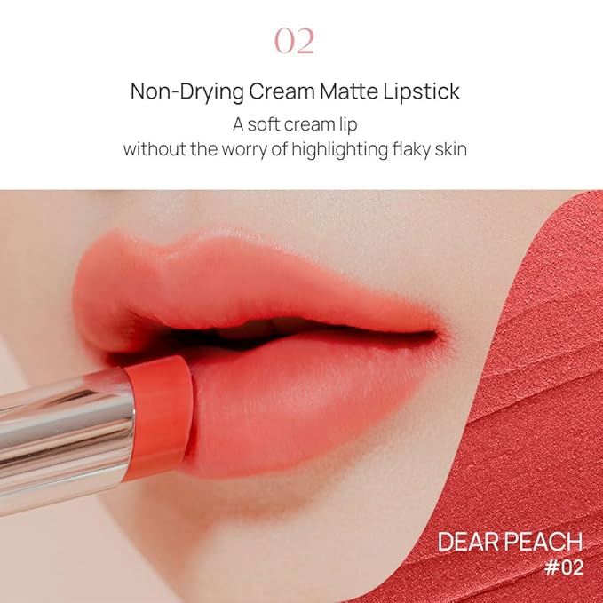 YNM Cream Matte Lipstick, Pigmented Long Lasting Velvet Finish, Creamy Soft Texture, Full Coverage, Lightweight, Moisturizing, Hydrating Lipstick for Women, ROSE BIEGE, 0.19 Fl Oz