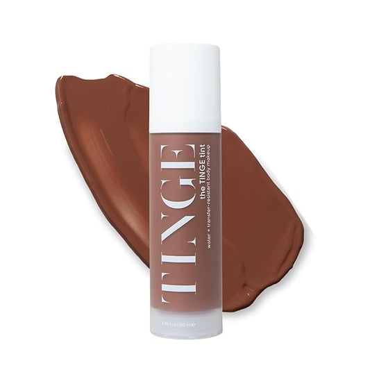 Tinge Tint Body Makeup, Water and Transfer Resistant Up to 48 Hours, Buildable Medium Coverage Body Foundation or Bronzer with Amino Acids, Tattoo Cover Up Makeup, 3.38 FL Oz - Deep Cool