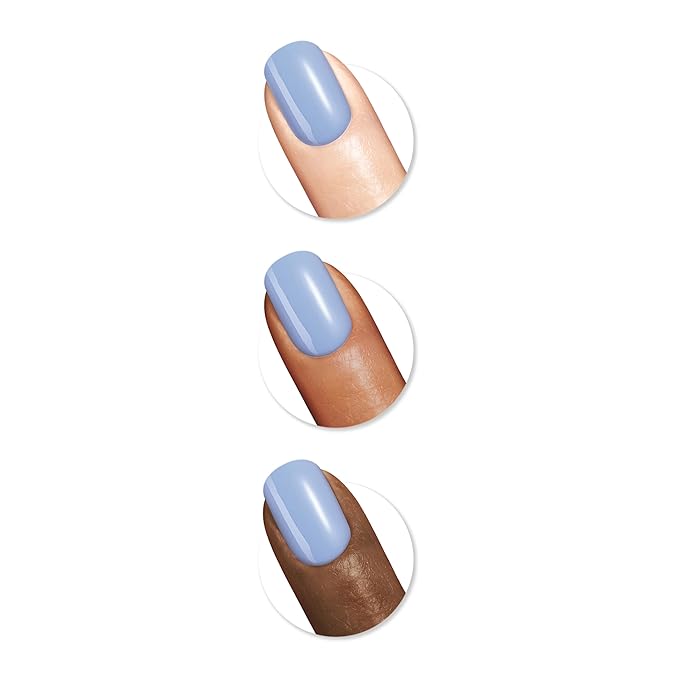 Sally Hansen Color Therapy Nail Polish | Biotin, Argan Oil, Long Lasting, Healthy Nails, Nail Strengthener, Opaque | 454 Dressed To Chill | Baby Blue Nail Color