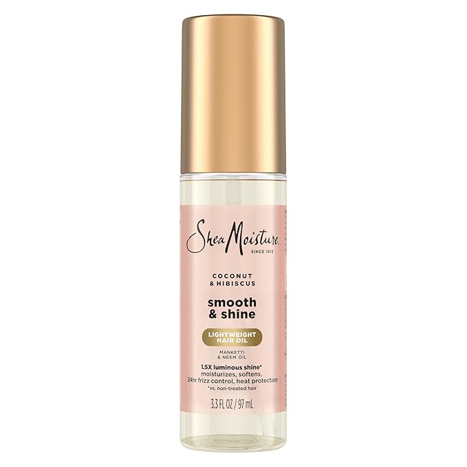 Shea Moisture Coconut & Hibiscus Smooth & Shine Oil Coconut & Hibiscus Softens And Hydrates Hair With Manketti And Coconut Oil For A Lightweight Texture 3.3 Fl Oz