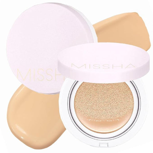 MISSHA Magic Cushion Foundation No.23 (2 Pack) Light Beige for Bright Skin - Flawless Coverage,Dewy Finish,Easy Application for All Skin Types valentines day gifts for her