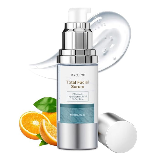 Super Vitamin C Serum for face, with Hyaluronic Acid & Peptides - Anti Aging Face Serum for Women & Men, Dark Spot Corrector for Firming, Hydrating Treatment to Reduce Wrinkles & Fine Lines, 1 fl oz