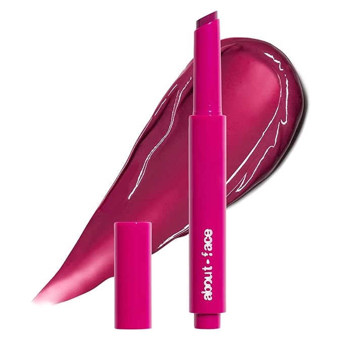 about-face Cherry Pick Lip Color Butter – High-Shine, Hydrating Lip Balm with Pomegranate Flower Extract & Cherry Butter – Vegan, Cruelty-Free, Clean Beauty – 0.06 oz (Berry Smash – Spring Violet)