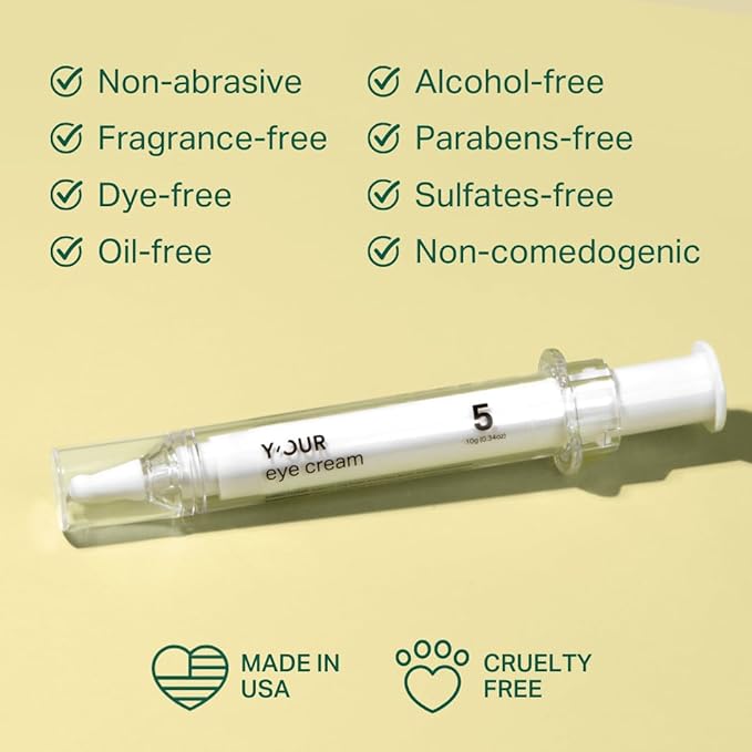Y’OUR Retinol & Peptide Complex Eye Cream: Anti-Aging for Dark Circles, Puffiness, Wrinkles & Crow’s Feet; Hydrating & Under Eye Repair. Made in USA