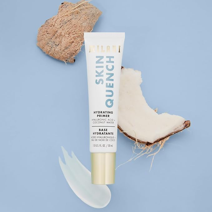 Milani Face Primer for Makeup -Skin Quench Hydrating & Blurring Primer with Hyaluronic Acid & Coconut Water, 1.0 Fl. Oz