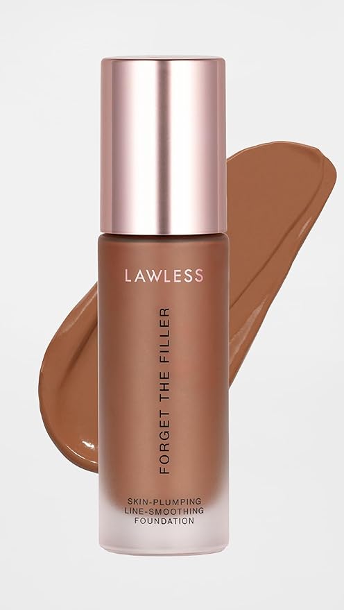 LAWLESS Women's Forget the Filler Skin-Plumping Line-Smoothing Foundation, 27D, ultra deep with neutral-golden undertones, 1.0 Ounce