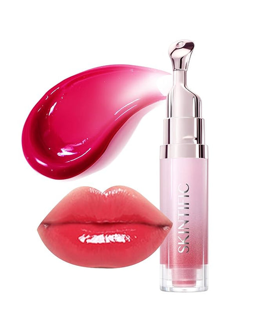 Hydrating Brightening Lip Serum, Smooth Tinted Lip Stain, Plumping Lip Gloss with Polypeptide Squalane, Moisturizing Balms, Brighten Dark Lips, Korean Beauty Makeup (06 Cherry Red)