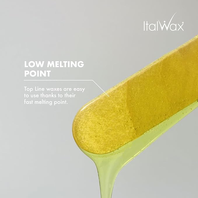 Italwax Top Line Argan Jelly Wax 1.65lb (750g) – Fast-Drying Transparent Flou Yellow Gel Enriched with Argan Oil and Argan scent, Strong Adhesion for Face, Underarms & Back – Made in Italy