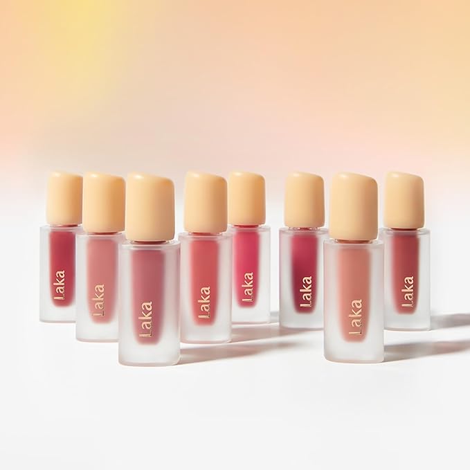 Laka Fruity Glam Tint, 4.5g/0.15oz, Glowing Lip Stain with Wide Color Spectrum, Hydrating & Lightweight Texture, Long-Lasting Bold Stain, Non-Sticky, Vegan, K-Beauty (#132 Lolly)