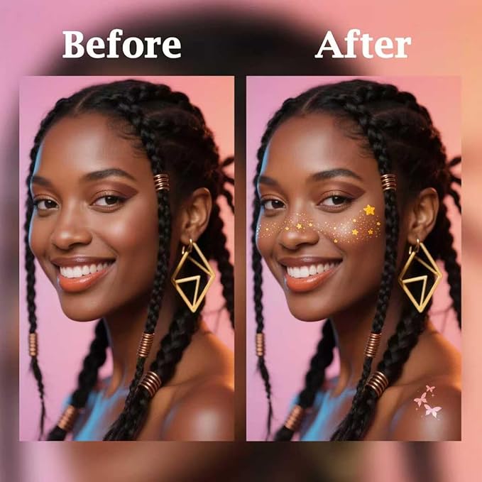 Glitter Freckles Face Tattoo,Freckles Temporary Face Tattoos, Christmas Face Tattoos Face Glitter for Women Girls, Festival Outfits Rave Accessories,Country Concerts, Party,Makeup Glitter Patch 30PCS