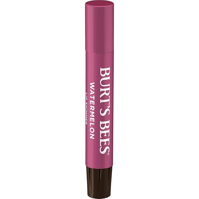 Burt’s Bees Lip Shimmer Watermelon; Warm, Luminescent Color; High Impact, Instant Moisture; with Shea and Cocoa Butters; 100% Natural Origin; 4 Tubes, 0.09 Oz. (Packaging May Vary)