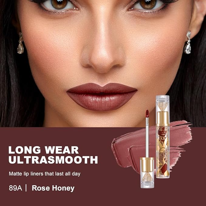 Soft Matte Liquid Lipstick in Dusty Rose Mauve, High Pigment Full Coverage Matte Lip Color, Waterproof Smudge-Proof Non-Transfer Lightweight Liquid Lipstick for Long-Wearing Everyday Makeup 88A