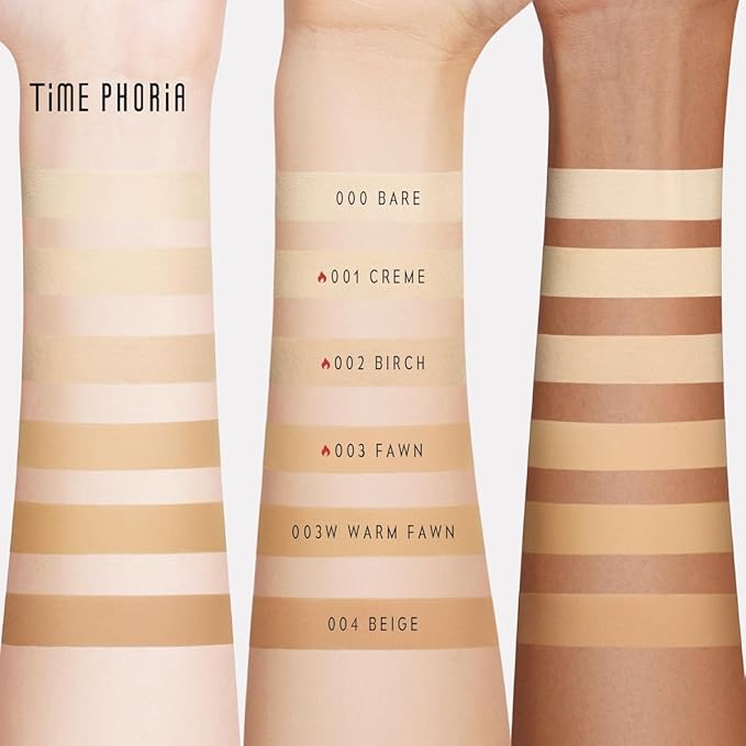 Timeless Optima Cover-Blur Skin Perfection Powder Foundation - Full Coverage, Blur Matte Finish, 16H Oil Control, Non-Comedogenic, with Double-Sided Applicator (02 Birch)