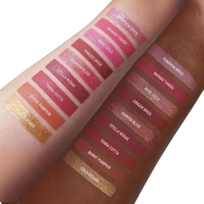 Aromi Gold Metallic Liquid Lipstick | Yellow Bronze Lip Color with Shimmery Finish, Vegan and Cruelty-free, Smudge Proof, Long-lasting, Handmade (Gold Digger)