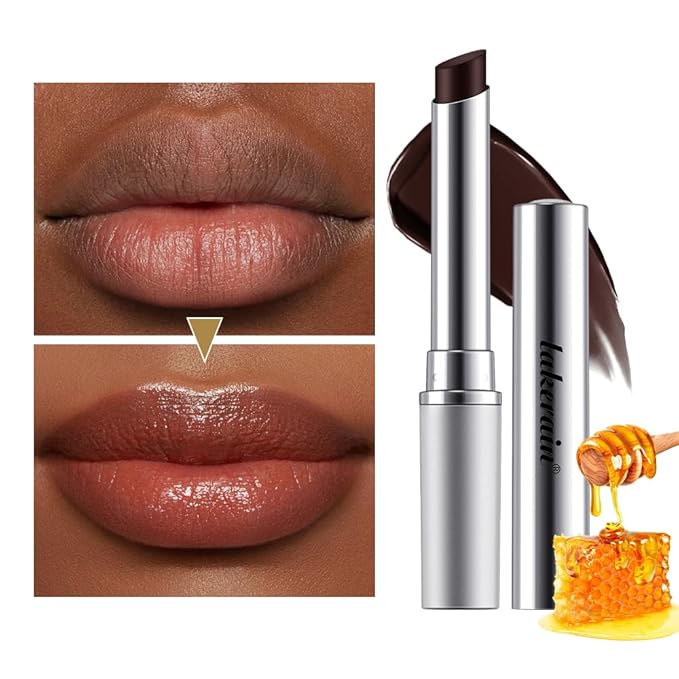 URQT Black & Pink Honey Lipstick Tinted Lip Balm – Moisturizing Sheer Lip with Natural Shine, Hydrating & Lightweight Lip Tint, Long-Lasting Dark Cherry Tinted Balm Lip Stain (Honey Lipstick, 1)