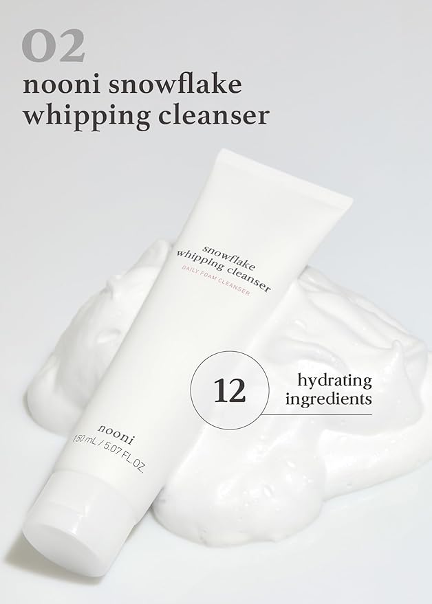 NOONI Double Cleansing Duo - LHA Toning Cleansing Oil + Whipping Cleanser | Makeup Blackhead Remover, Pore Care Control, Glass Skin