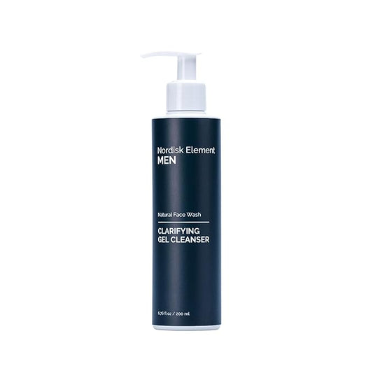 Nordisk Element Men’s Face Wash – Clarifying Gel Cleanser with Plum Extract | Daily Gentle Vegan Facial Wash for All Skin Types, Hydrating, Non-Stripping, Sulfate-Free, pH Balanced, 6.76 Fl Oz
