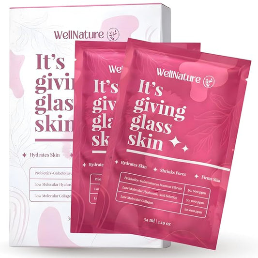 IT'S GIVING GLASS SKIN The Original Overnight Deep Collagen Mask - Advanced Hydrating Bio-Collagen Oligo-Hyaluronic Acid Facemask Skincare For All Skin Types, Pack of 4