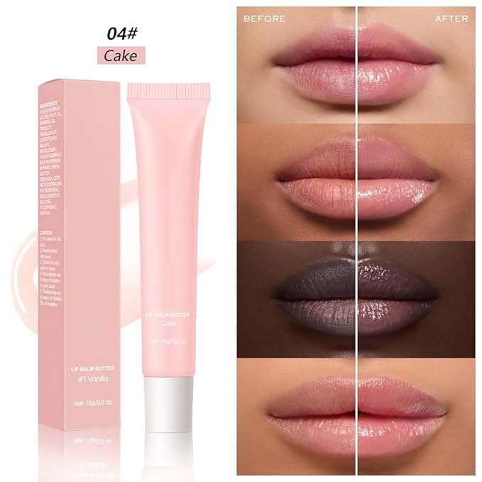 Summer Special Lip Butter Lip Balm, Ultra-Hydrating Natural Vegan Lip Balm, Sheer-Tinted Shine & Hydration, Soothes & Softens Dry Lips Skincare, Bálsamo labial hidratante #4 Cake