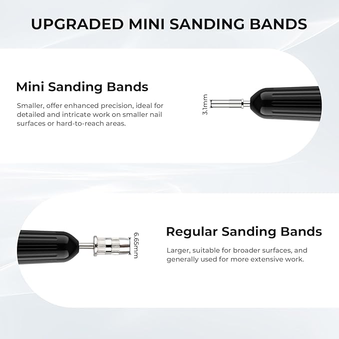 Lavinda 80 Piece Small Sanding Bands Nail Drill Bit, Fine Sanding Bands for Nail Drill with 3.1mm Mandrel Bit for Acrylic Nails Gel Removing Shaping Polishing Nail Salon Use (180 Grit, Brown)
