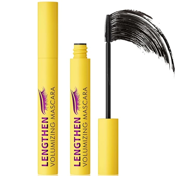 2PCS Bubble Mascara – Lightweight Volumizing Mascara for Fluffy, Lifted Lashes – Smudge-Proof, Jet Black Formula for Bold Curl, Lash Separation & Long-Lasting Bouncy Volume – No Clumps or Flakes