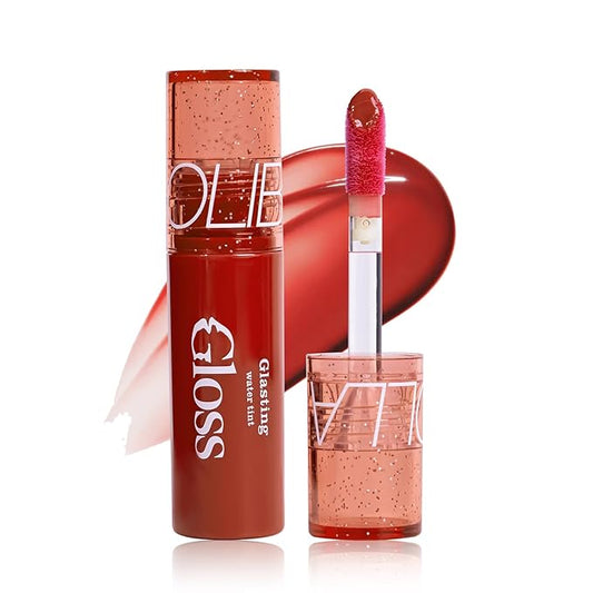 Mirror Flow Lip Gloss - Water Mirror Effect, High-Shine & Non-Sticky, Long Lasting Hydrating, Volumizing, Reduces Lip Lines, No Pigment Deposition, 6 Shades (0.12 fl.oz)