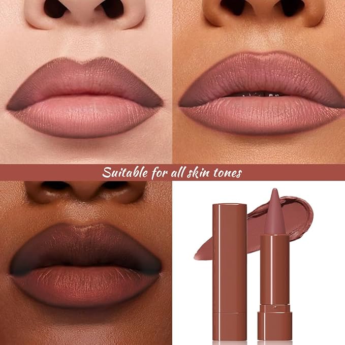 Smokey Topaz Gradient Matte Lip Liner Pencil Crayon for Women - Waterproof Smudge-Proof Kissproof Long-Wear Lip Pencil, Flawless Contour Ombre Effect Lip Crayon,Creamy Pigmented Lip Liner 02#