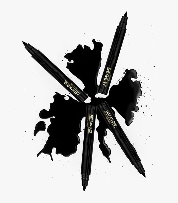 Artisan L'uxe Midnight Diva All Day Waterproof Liquid Eyeliner - Smudge Proof, Long Lasting, Winged Felt Tip, Women's Eyeliner Brush Pen Makeup with Ultra-Fine Precision