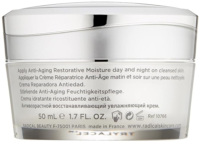 Radical Skincare Anti Aging Restorative Moisturizer - w/Jojoba, Vitamin E, & Aloe | Hydrating | Antioxidant Rich, Non-Drying, Gentle | For All Skin Types | Paraben & Cruelty Free (1.7 Oz)