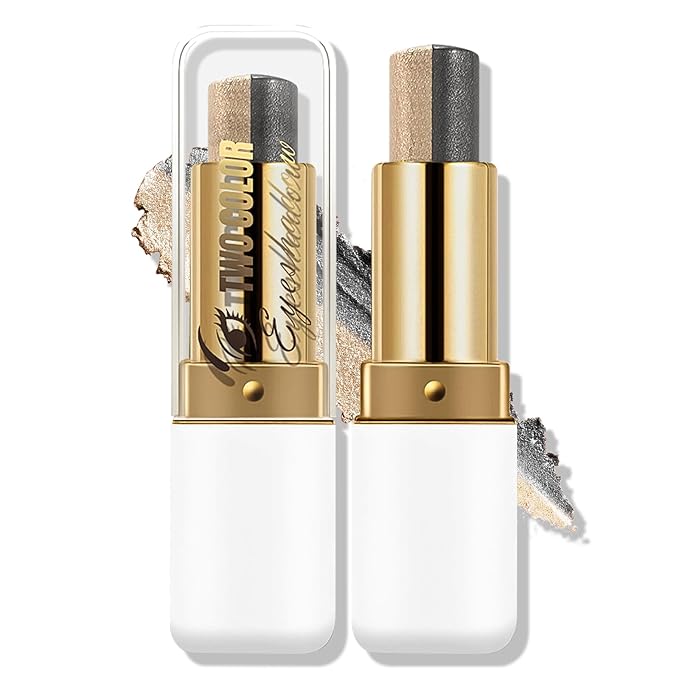 Boobeen Waterproof Eyeshadow Stick, 2-Color Shimmer Eye Makeup, All Day Wear, Silky Smooth & Beginner-Friendly Eye Shadow