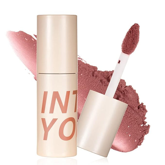 INTO YOU Matte Super Stay Waterproof Lip Stain, Soft Lightweight Smooth Lip Clay Mousse, Dual-Use Nude Lipstick (W4)