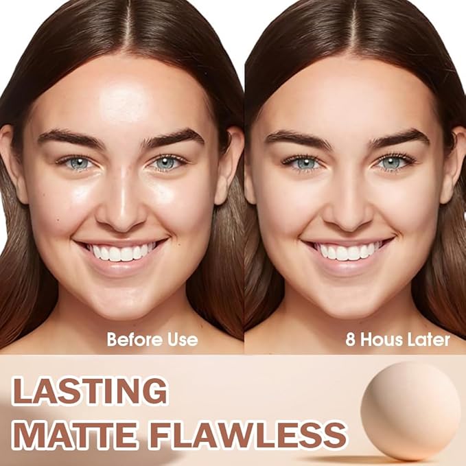 FeiCuiYun Oil Control Matte Perfection Face Powder Compact For Women, Matte Smooth Flawless Setting Powder Makeup, Polvo Compacto De Maquillaje, Waterproof Long Lasting, 0.35Oz, (120 Vanilla, 1)