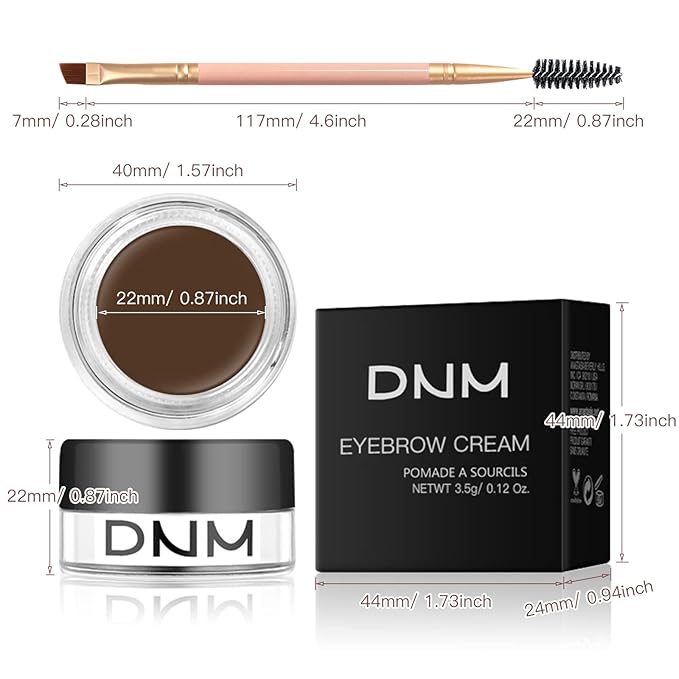 BEFIVECOK Eyebrow Pomade Kit with Dual-ended Eyebrow Brush, Water and Stain Resistant High Pigment Pomade, Corrects Brow Imperfections for Natural Long-lasting Brow Makeup (05# Soft Brown)