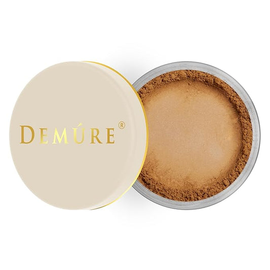 Demure Mineral Make Up, Mineral Foundation Makeup, Concealer Makeup, Natural Makeup Made with Pure Crushed Minerals, Loose Face Powder. Demure Mineral Makeup (Dark Warm)