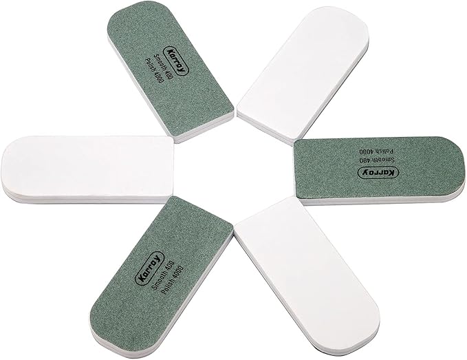 Karroy Nail Files and Buffers for Natural Nails Smooth and Polish Gel Surface Manicure Tool 2-Sided 14pcs 400/4000 Grit (B-Arch)