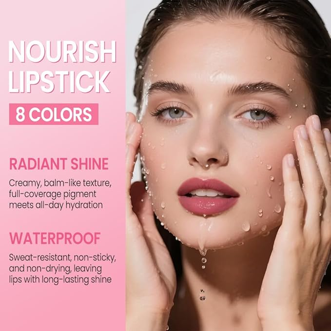 2Pcs Honey Lipstick Tinted Lip Balm Set - Matte Tint Cream Lipsticks for All Skin Tones,Hydrating Lip Stain,Can be Buildable Nourishing Moisturizing Suitable for Women to Every Day Makeup 02&03