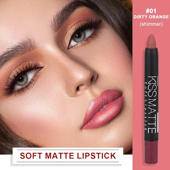BINGBRUSH Smooth Longwear Lipstick Pack Set, Matte Color Stick Ultimate Lip Crayon for Makeup Collection - Waterproof Velvet Lipgloss Lip Stain (01#)