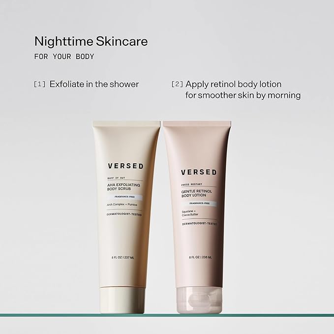 Versed Buff It Out AHA Exfoliating Body Scrub and Mask - Lactic Acid & Glycolic Acid Exfoliant - Microfine Pumice Body Exfoliator to Polish and Smooth Bumpy, Dry Skin - Vegan & Cruelty-Free (8 oz)